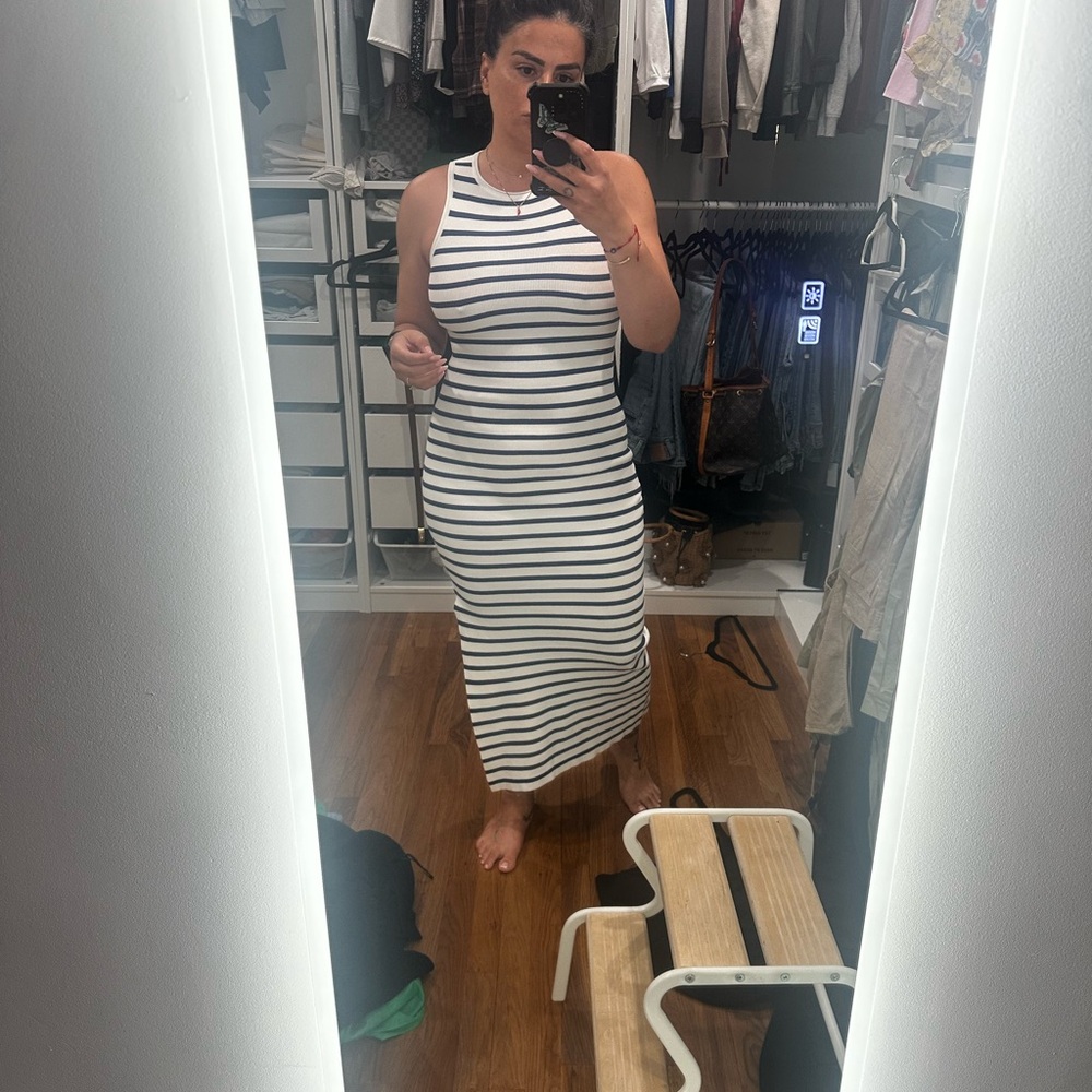 ASOS Striped Sleeveless Maxi Dress